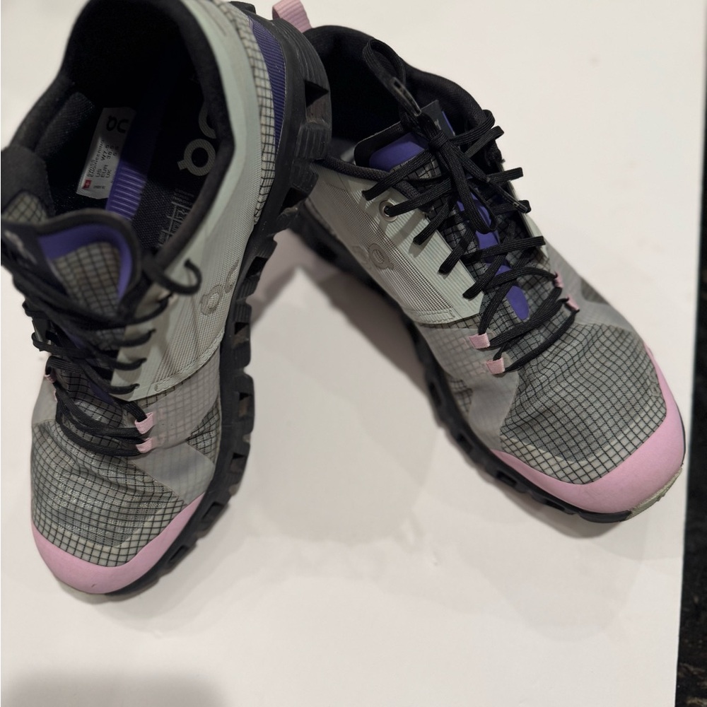 On Cloud X Shift  Gray and Pink Athletic Shoes with Breathable Mesh